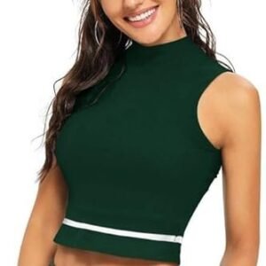 Women’s Sleeveless Slim Fit Crop/Tank Top High Neck Casual (BZF-Top-Tipsy)