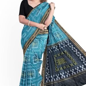 Women's Ikat Silk Saree With Blouse Piece (Nuapatanapata_Multicolour)