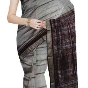 Women's Handloom Silk Saree for Women (Grey)