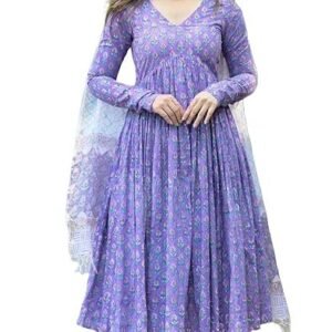 Women Printed Anarkali Kurta and Pant Set with Dupatta