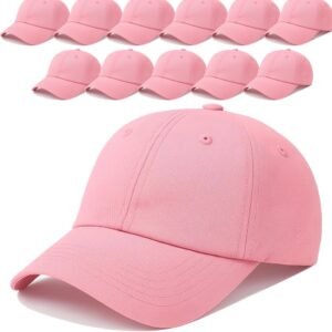 Women Cotton Baseball Cap Pack of 12 - Adjustable Solid Color Caps for Women - Bulk Lot for Resale, Events, Outdoor, Group, Team Use