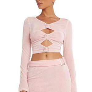 Women's Solid Color Round Neck Long Sleeve T-Shirt for Spring and Summer