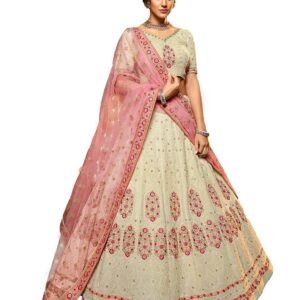 Women's White Color Resham And Sequins Base Flared Lehenga Choli Choli For Women