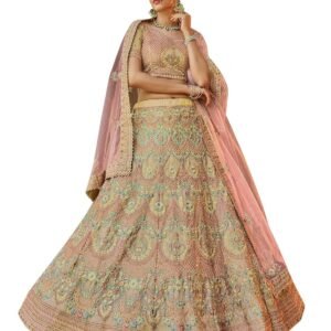 Women's Yellow Color Georgette Base Thread And Sequins Work Lehenga For Women