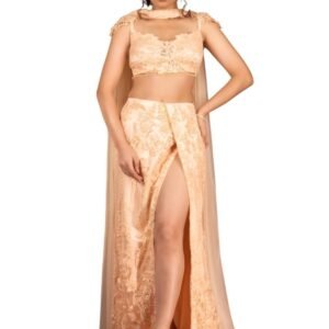 Women's Peach High Slit Lehenga | Modern Lehenga Dress for Women | Regular Fit | Stylish Dress | Perfect Dress for Party & Events