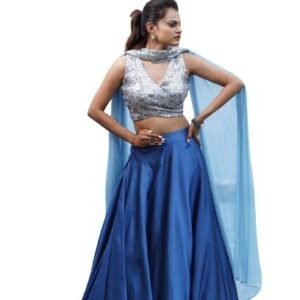 Women's Ice blue lehenga set (Fits Small, Medium, Large)