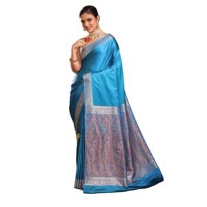 Women's SOFT & LIGHT WEIGHT PURE SILK SAREE WITH BEAUTIFUL WEAVES IN BORDER AND PALLU WITH MULTICOLOUR RESHAM COMES WITH HEAVY SILK BLOUSE WITH HEAVY WEAVES