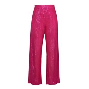 Women Sparkle Outfits Sequin Long Sleeve Blouse Shirt Top Glitter Long Loose Pants Bling Party Clubwear Streetwear