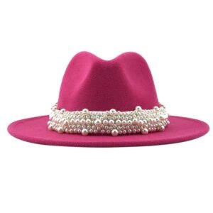 Womens Wide Brim Jazz Cap Bowler Hat Dress Hats Rose Red Clothing, Shoes & Accessories | Womens Accessories | Hats