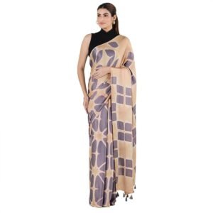 Women's satin tie dye saree