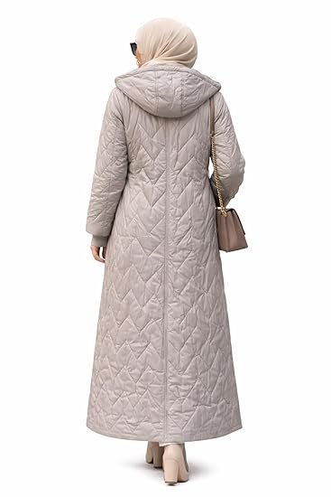 Women's Longline Quilted Puffer Coat | Hooded Heavy Winter Jacket with Faux-Fur Trim | Water-Resistant Padded Parka for Extreme Cold and Travel - Image 2