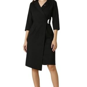 Women Black Solid Formal Dress
