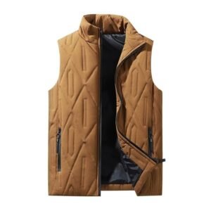 Cotton Winter Sleeveless Jacket for Men Women Warm Outerwear Zipper Closure