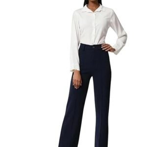 Women Polyester Blend Solid Trousers