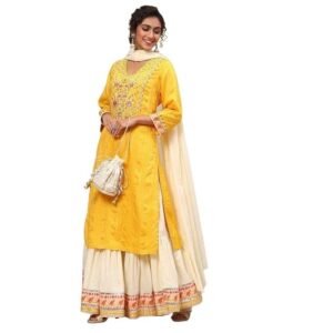 Women Viscose Straight Kurta Skirt Suit Set