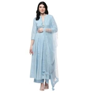 Women Cotton Anarkali Printed Suit Set