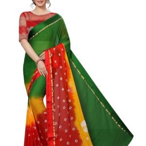 Women's Fashion Art Silk Saree With Blouse, GREEN