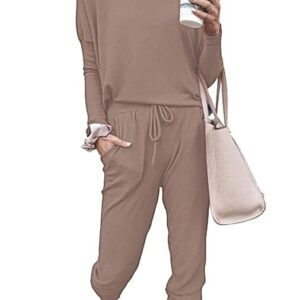 Women Jumpsuit Low V Neck Drawstring Waisted Long Pant Romper Outfits