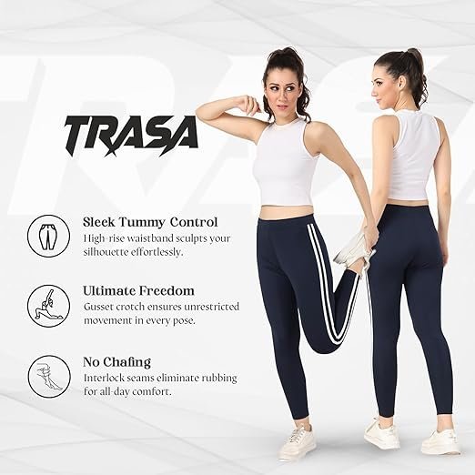 Women's and Girls Skinny Fit Gym High Waist, Workout Trackpants 4 Way Stretch Yoga Pants, - Image 2