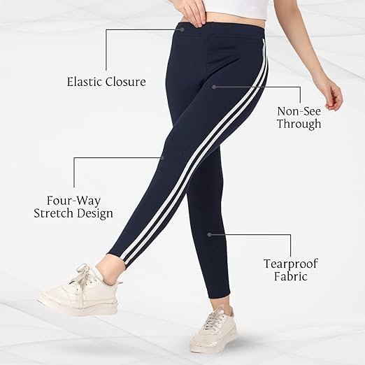 Women's and Girls Skinny Fit Gym High Waist, Workout Trackpants 4 Way Stretch Yoga Pants, - Image 3