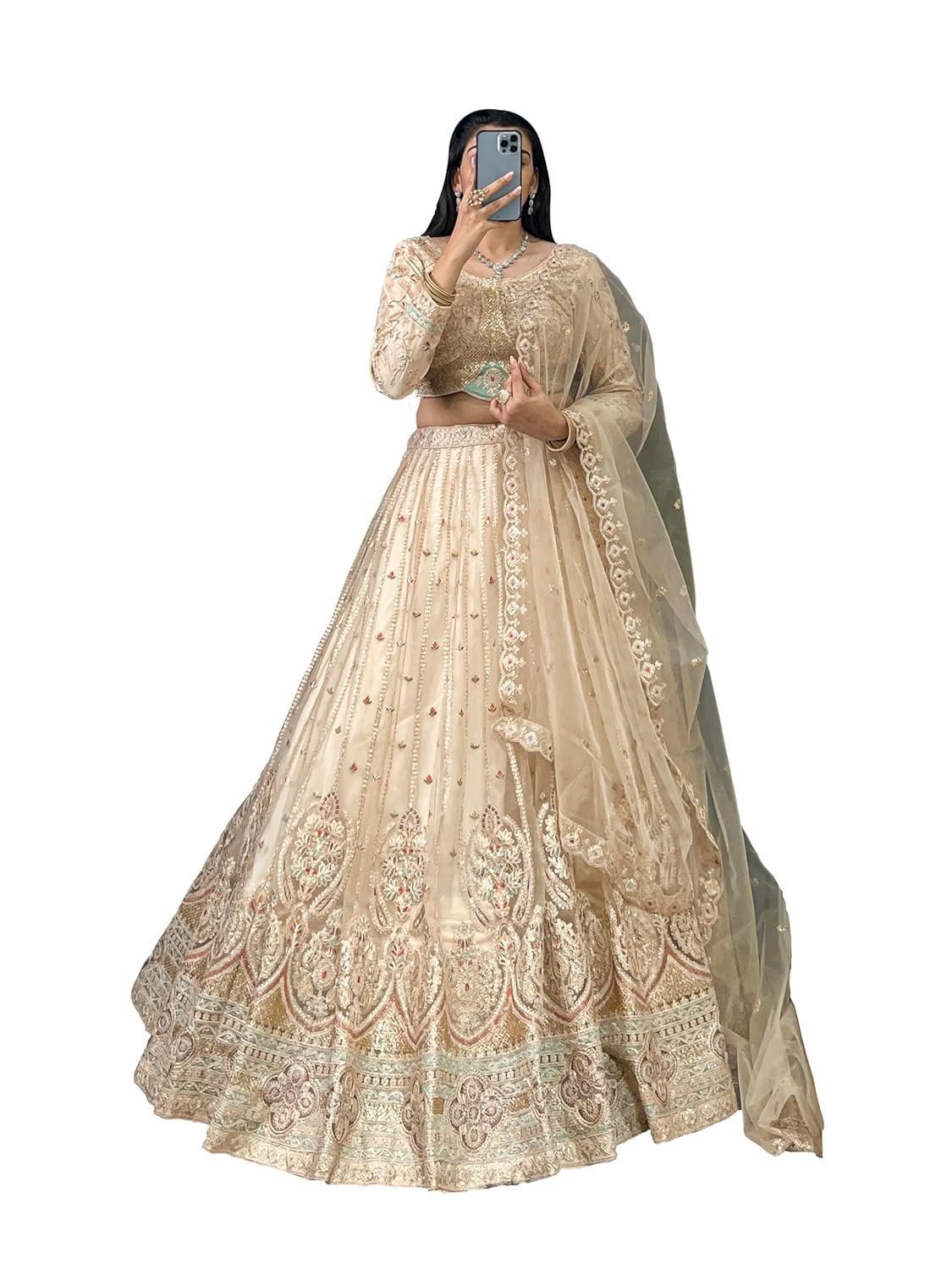 Women in Every Thread Net Sequins & Embroidered Chaniya Choli
